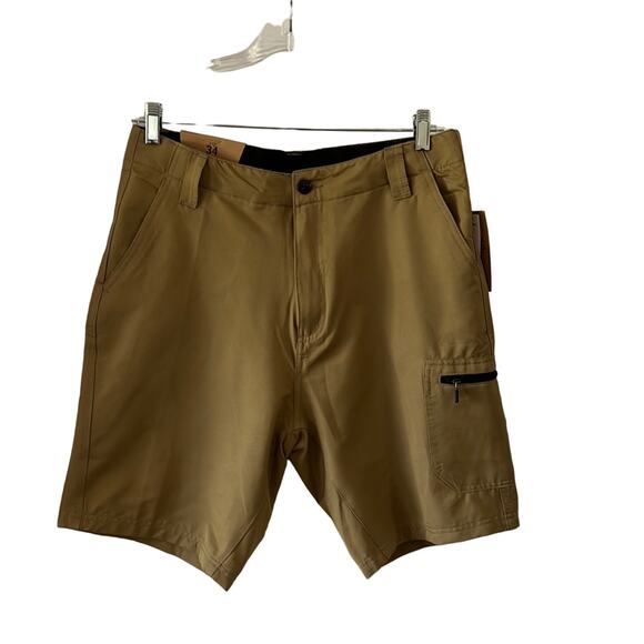 Trunks Mens 34 Khaki Tan Cargo Shorts NWT Quick Dry Comfort Waist - Picture 1 of 11